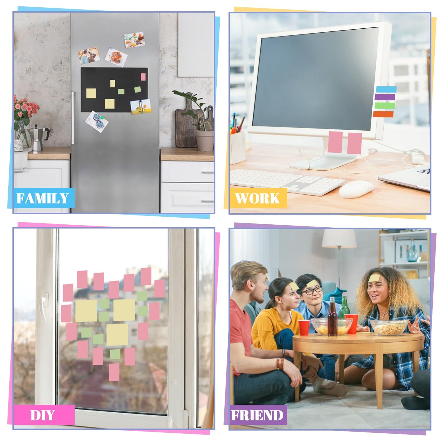 400 Pcs Sticky Notes Set, Multicolor Adhesive Notes with PU Leather Cover, Student Essentials Index Flags Pads for Books, Folders, Index,School Office Supplies