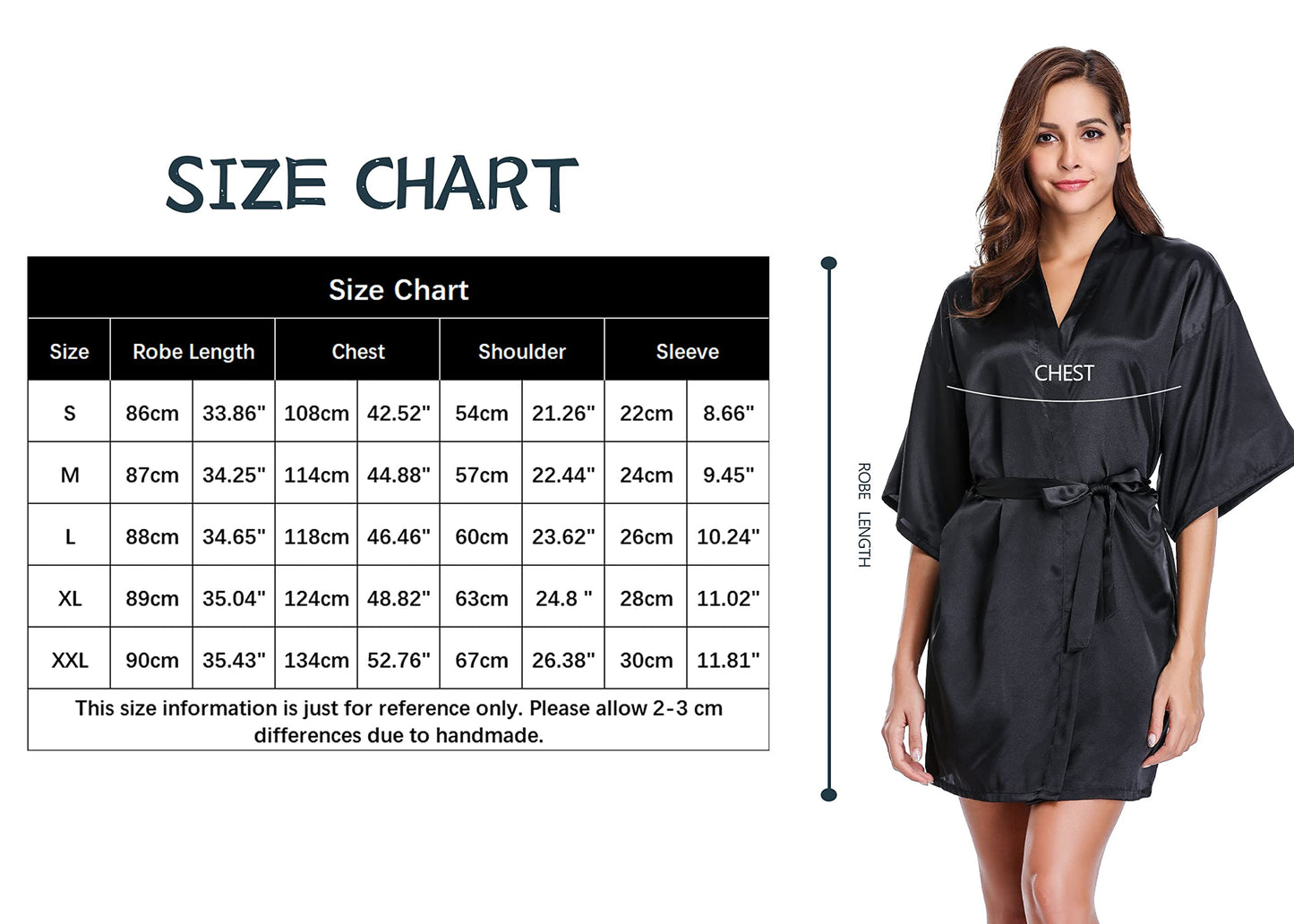 - Vlazom Women's Kimono Robes Dressing Gown Satin Bathrobe Nightdress Pure Colour Short Style with Oblique V-Neck -