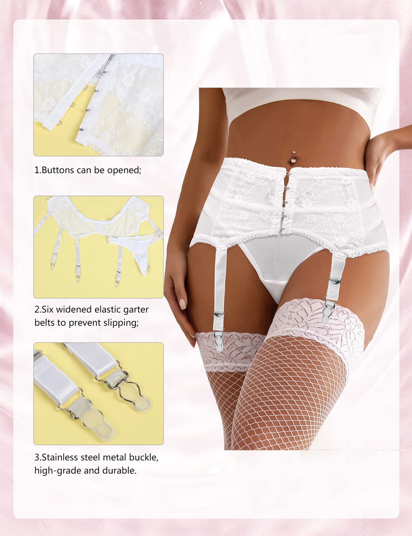 - ohmydear Stretchy Stockings and Suspenders Set -