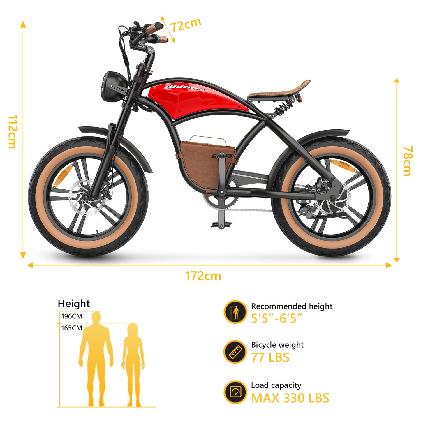 - Ebikes for Adults |13Ah Battery | Hidoes B10 25Km/h Fat Tire Electric Bike | 250W 60N·M Torque Electric Bicycle -