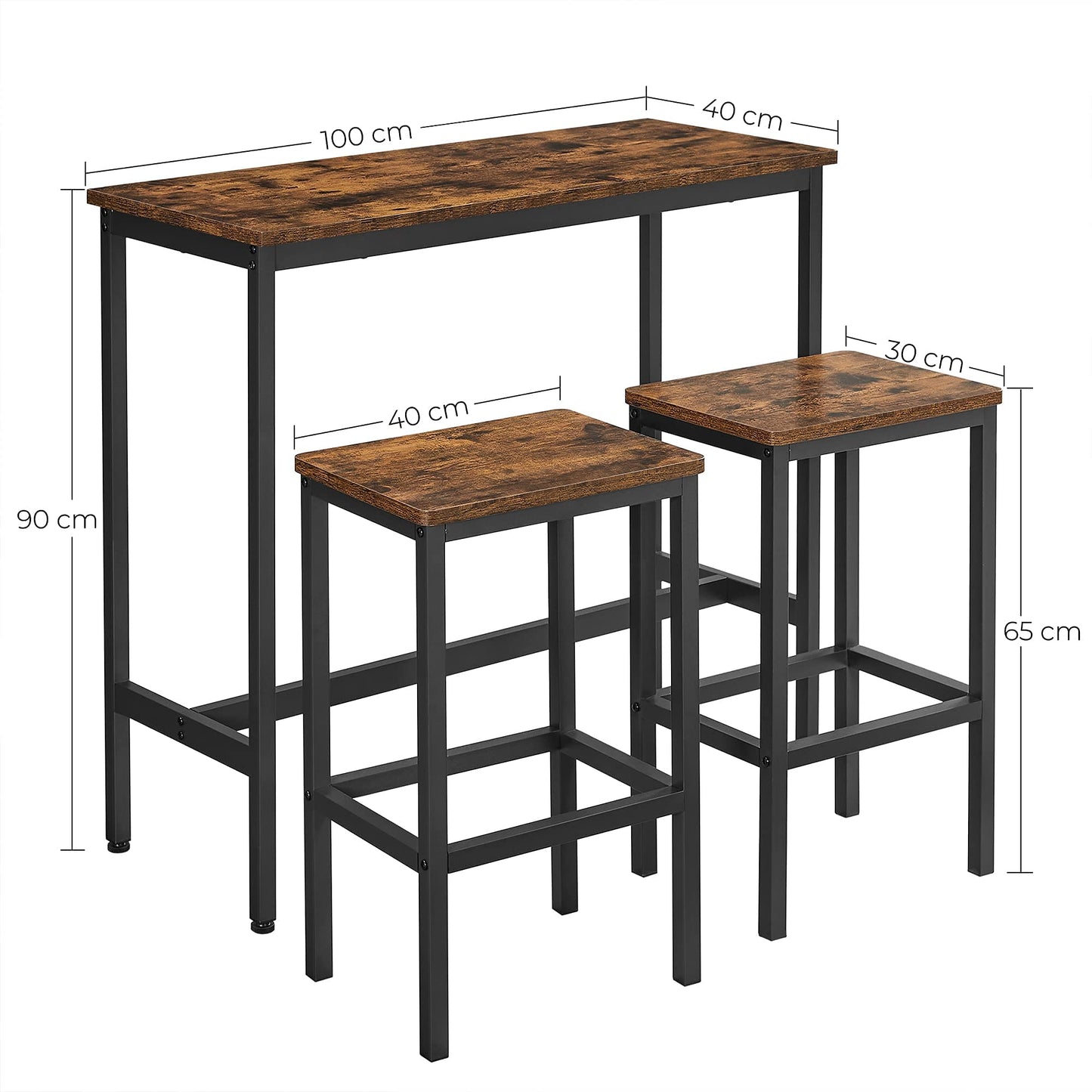 - VASAGLE Dining Table Set, Bar Table and Stools -