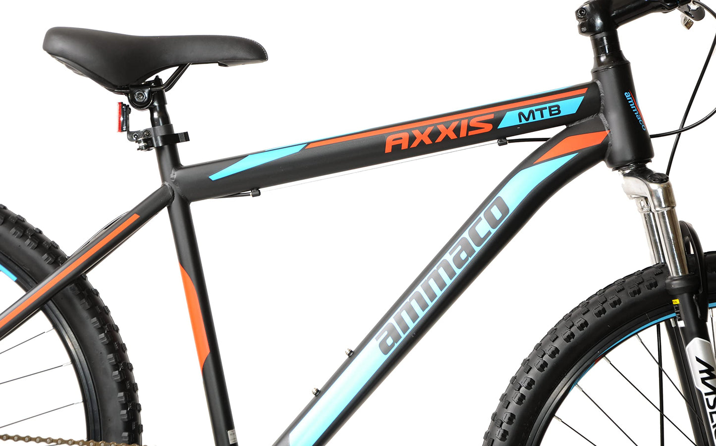 Ammaco Axxis Single Speed Bike Mens Mountain Bike 650b 27.5" Wheel MTB Disc Brakes Front Suspension 19" Frame Black/Blue/Red