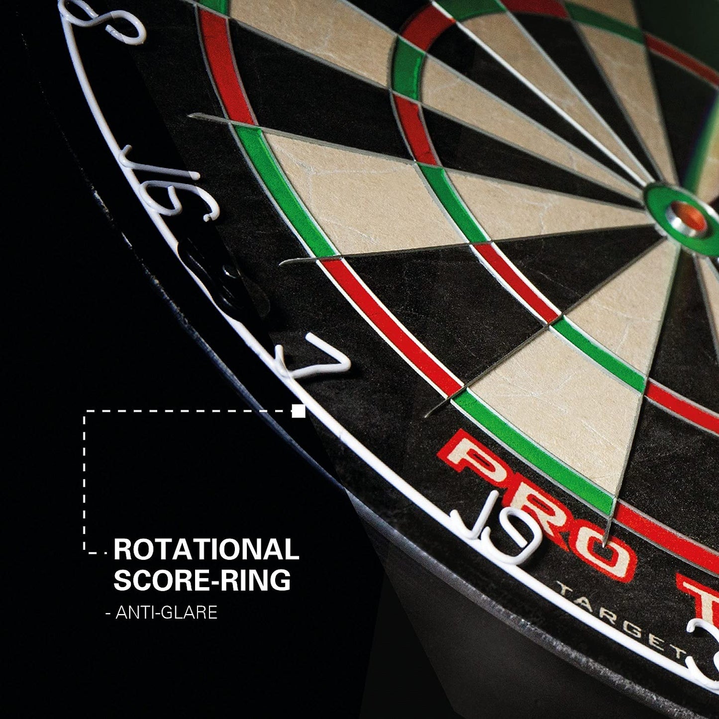 - Target Darts Pro Tour Dart Board | Self Recovering Sisal Bristle Dartboard with Rotational Score Ring -