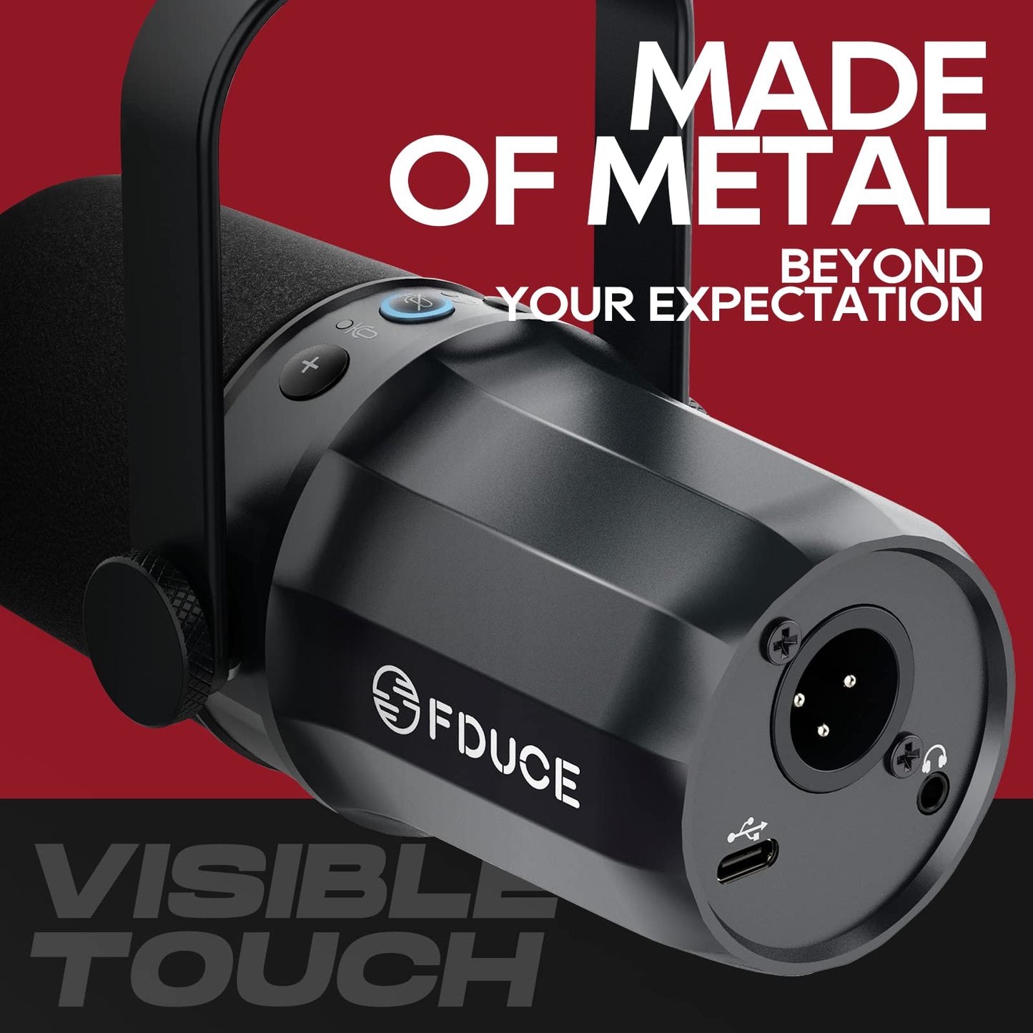 - FDUCE SL40 Vocal Dynamic Podcast Microphone for Gaming | Live Streaming & Recording | Built-in Headphone Output | LED Mute Button -
