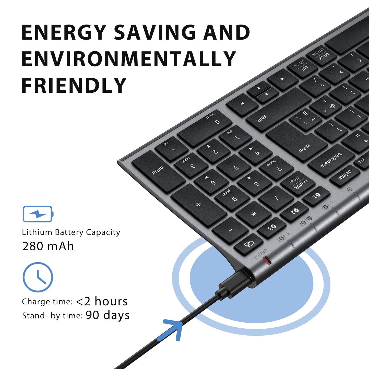 - iClever Wireless Keyboard | Bluetooth Keyboard | Stable Connection to Multi Devices -