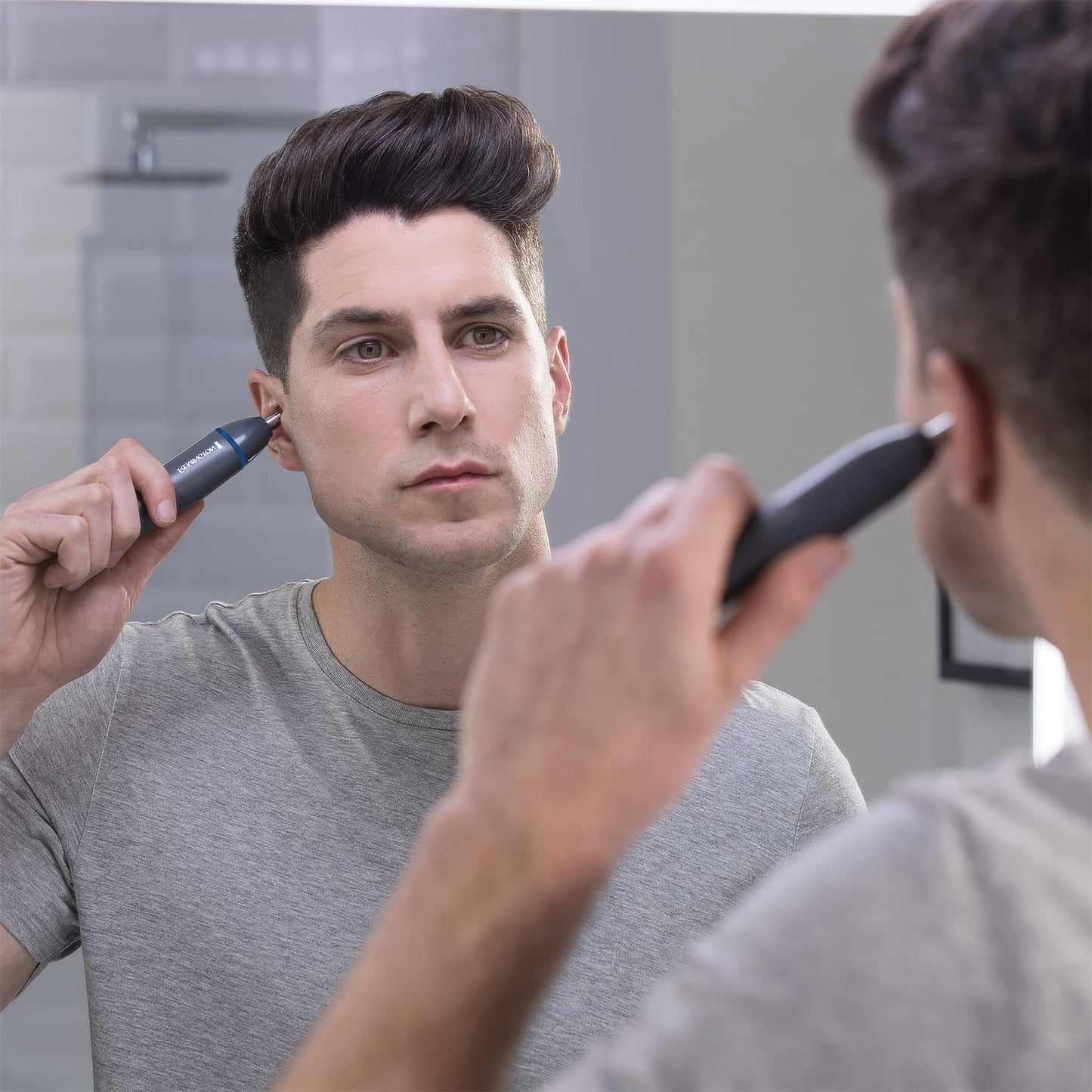 - Remington Nose, Ear and Eyebrow Trimmer for Men | Comfort Tip Blade | Rotary Trimmer | Showerproof | Battery Included -
