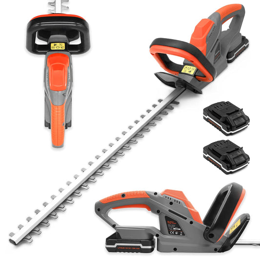 - Terratek Cordless Hedge Trimmer | 20V 1HR Fast Charge | 51cm (510mm) Cutting Length -