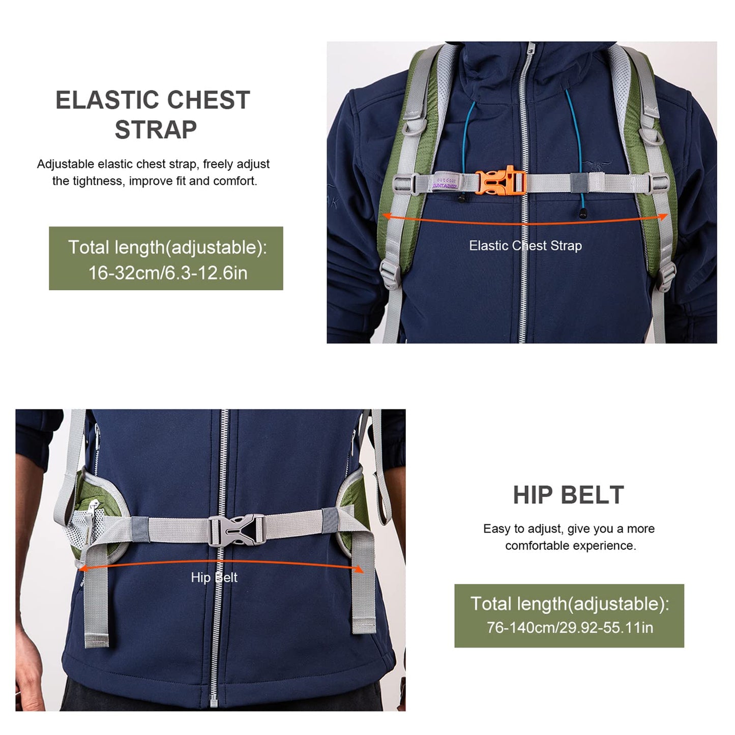 - MOUNTAINTOP Hiking Backpack | 40L |Water Resistent Trekking Rucksack for Men -