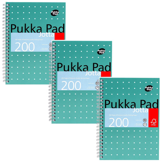 - Pukka Pad | A5 Metallic Jotta Book 3-Pack | Home, School, and Office | 15 x 21cm –