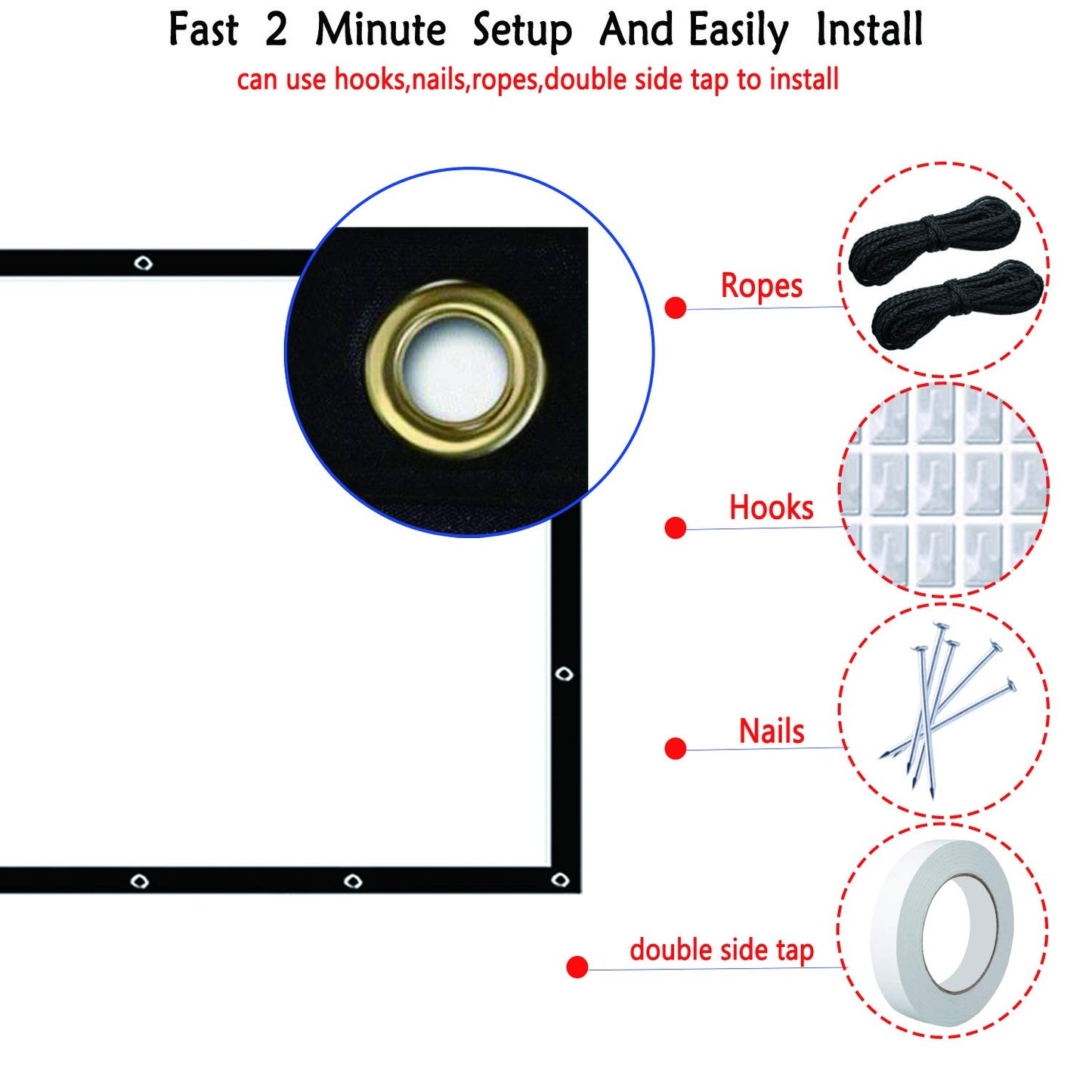 - OWill 100 inch Projector Screen | 16:9 HD Foldable for Home Theater -