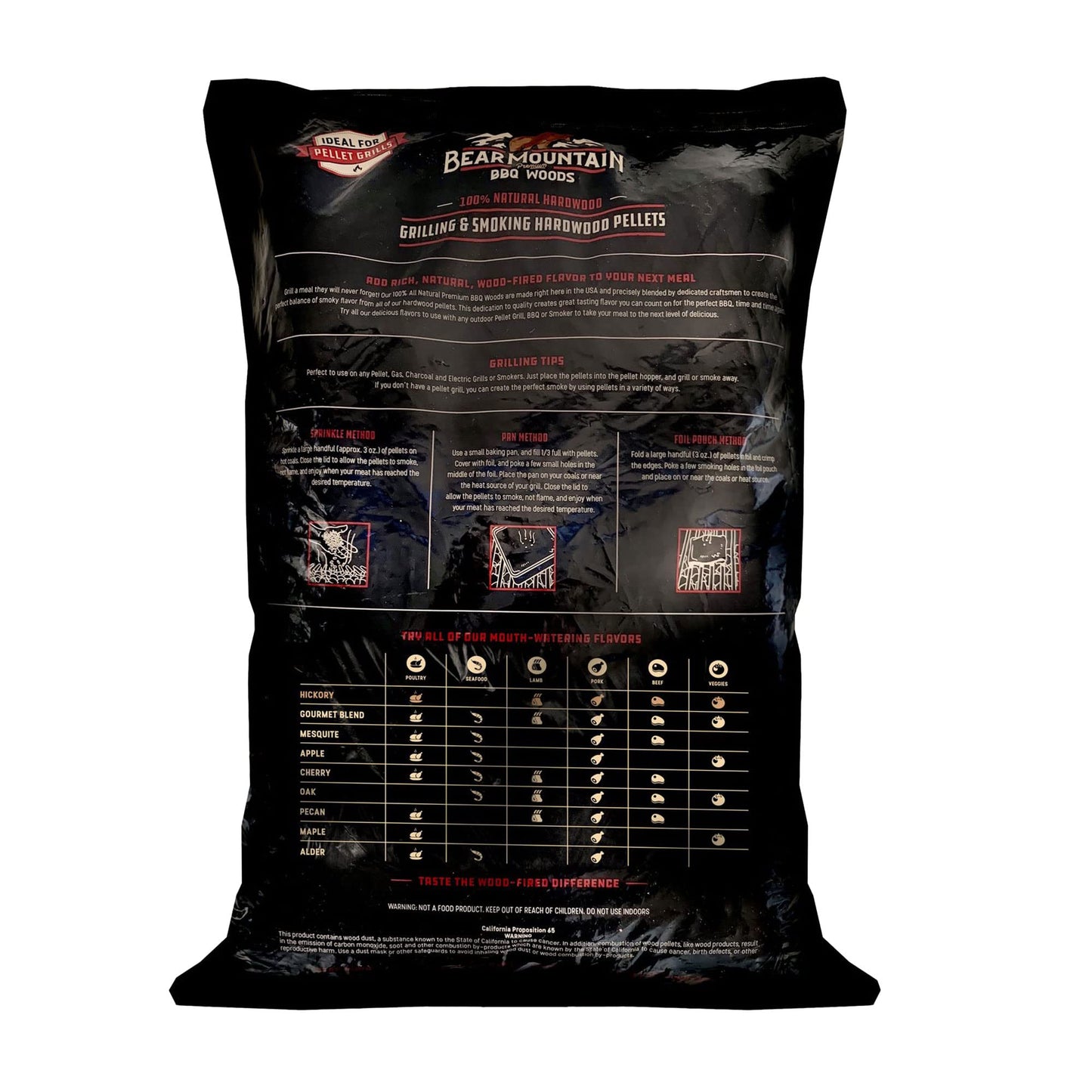 Bear Mountain Premium BBQ Woods 100 Percent All Natural Hardwood Hickory Pellets, Perfect for Pellet Smokers & Grills for Wood-Fired Flavor, 20 Lb Bag