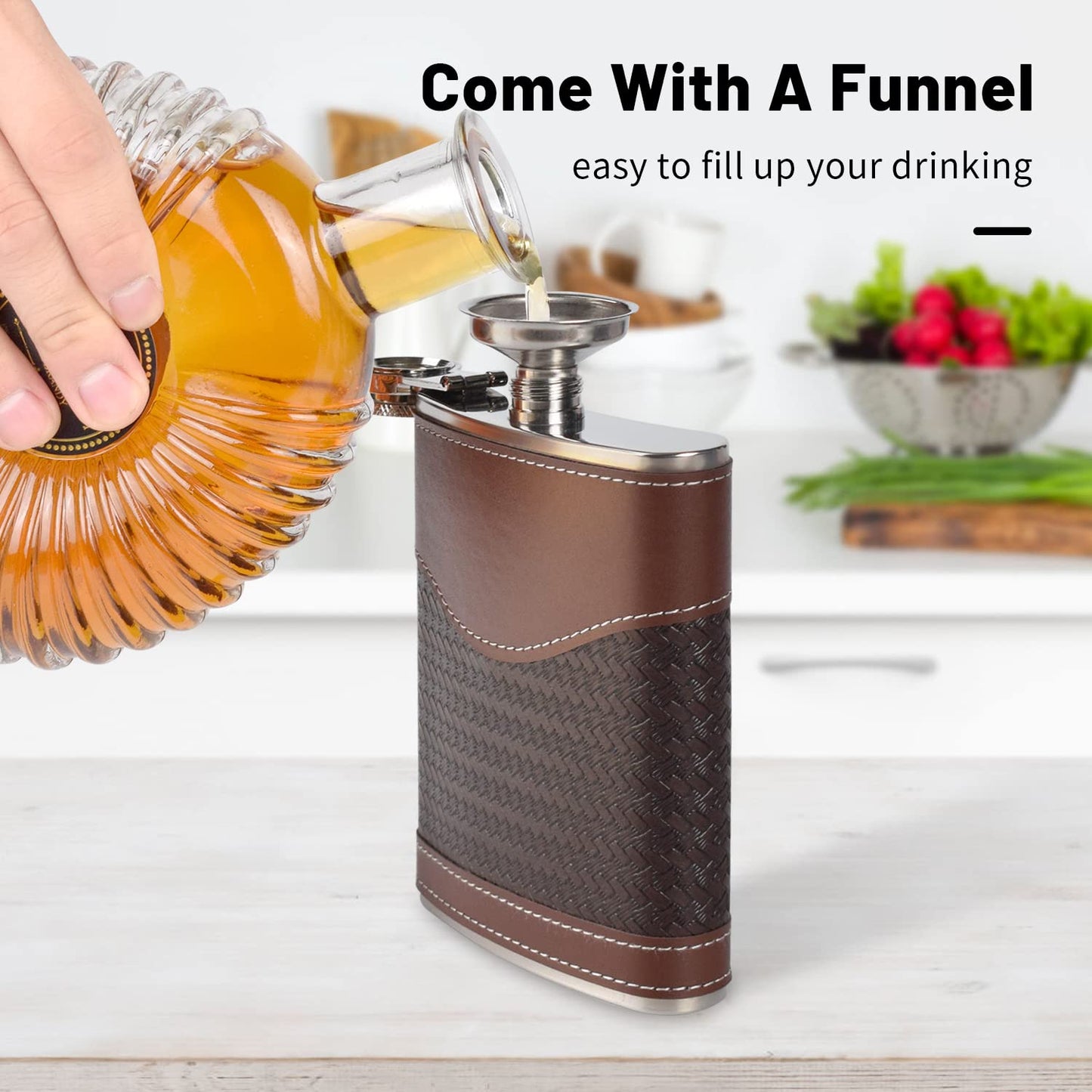 - LHD HOME Hip Flasks | Leather Hip Flask Gift Set -