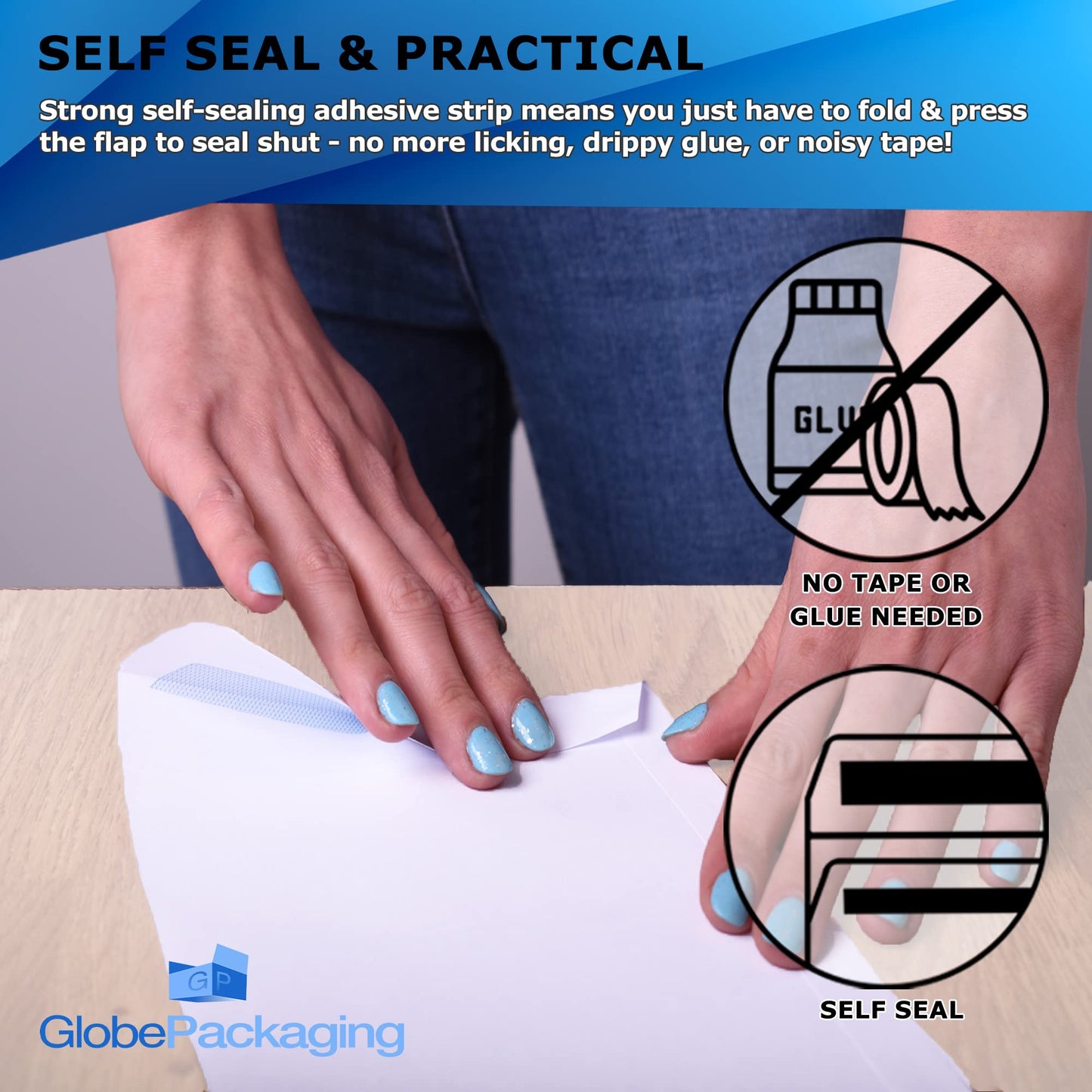 - GP Globe Packaging | 50 x C4 A4 White Plain Self Seal Paper Envelopes -