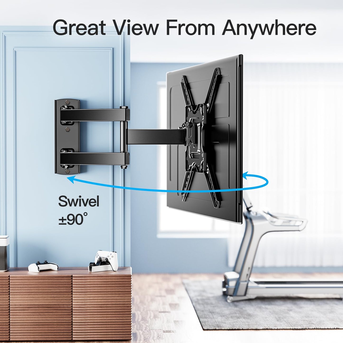 - PERLESMITH TV Wall Mount | Swivel & Tilt | Extends Heavy Duty TV Wall Bracket for 26-60 inch Plasma & Curved TV | 35kg Max -