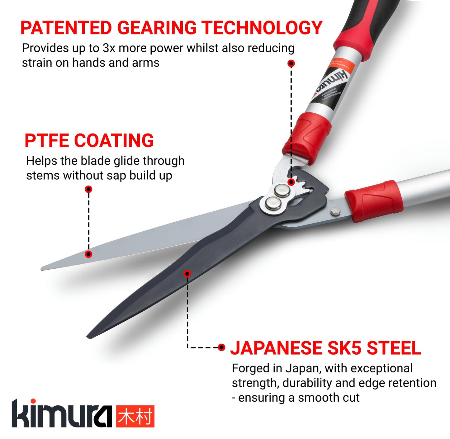 - Kimura® Pro Heavy Duty Garden Shears | Premium Hedge Shears With Patented Gearing Technology -