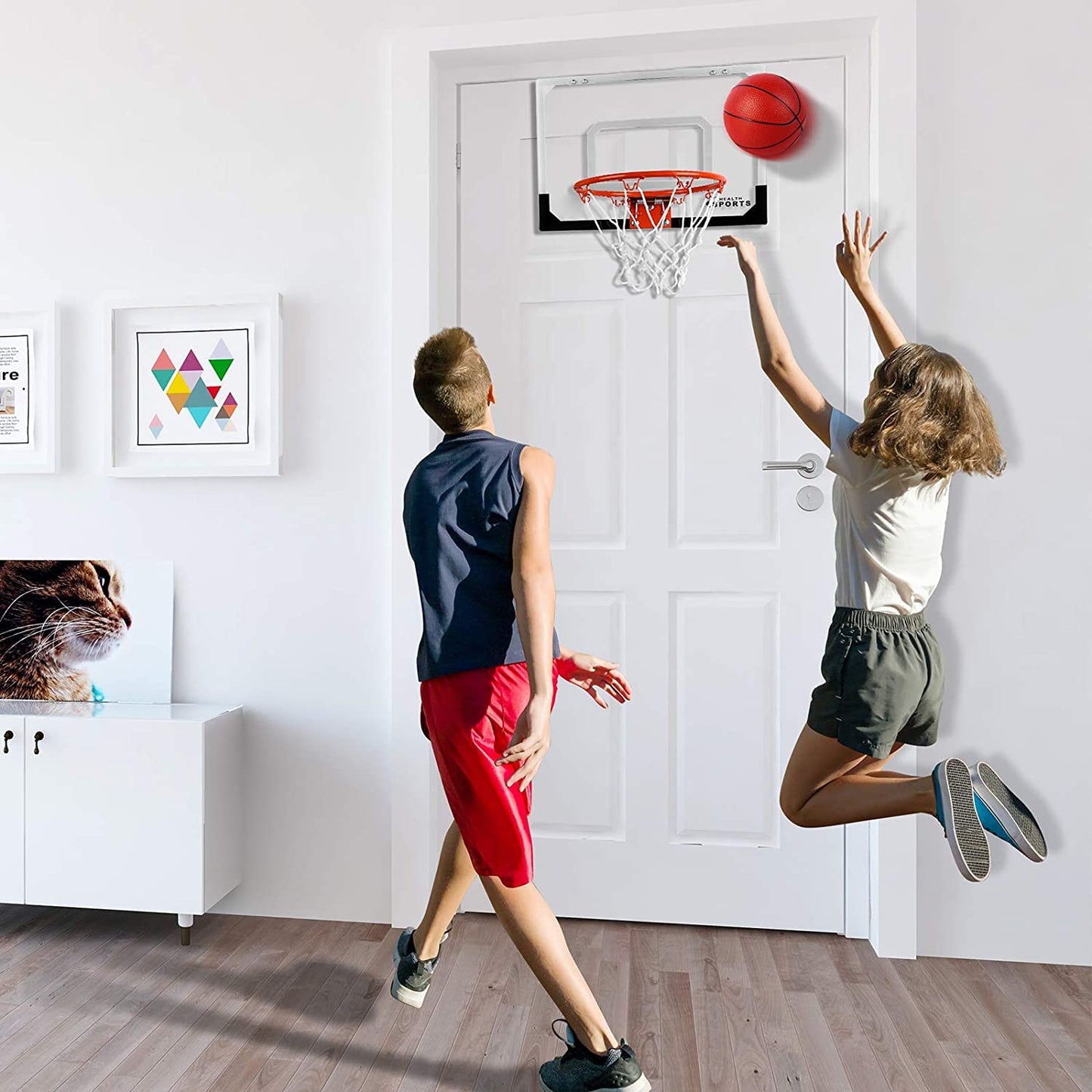 - SUPER JOY | Mini Basketball Hoop Indoor | Kids Wall Mounted Basketball Hoop -
