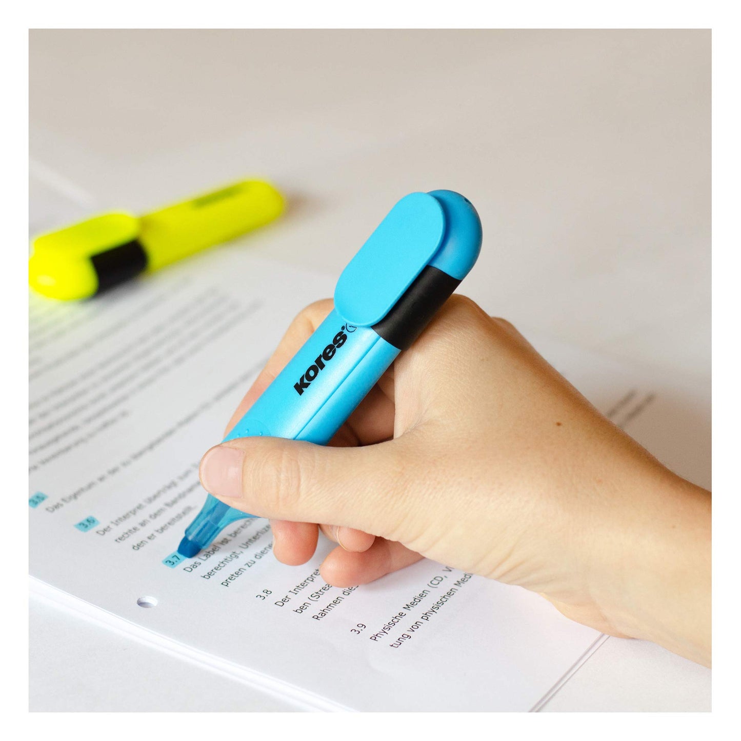 - Kores | Highlighter Pens | Bright Liner Plus | Fluorescent | Water Based-Ink -