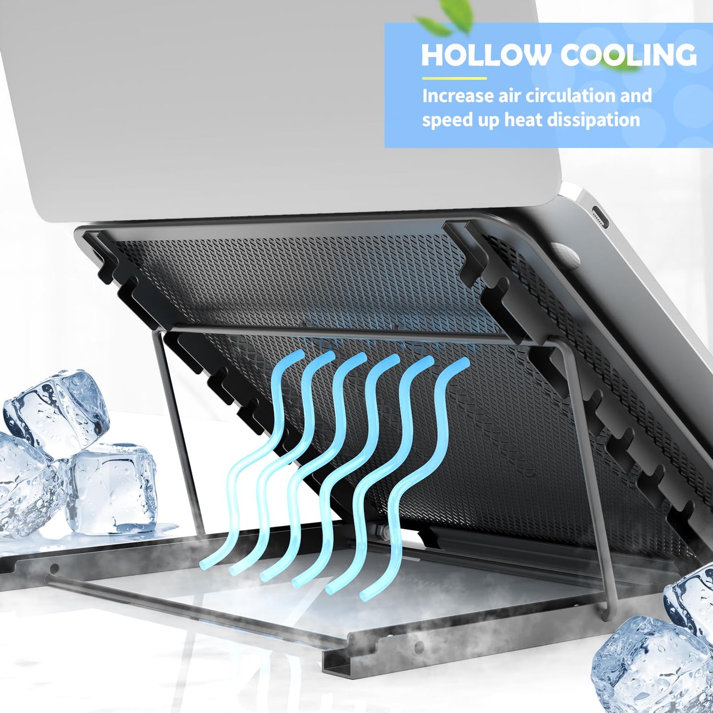 - Jumkeet Laptop Stand | Foldable Portable Ventilated Desktop Laptop Holder -