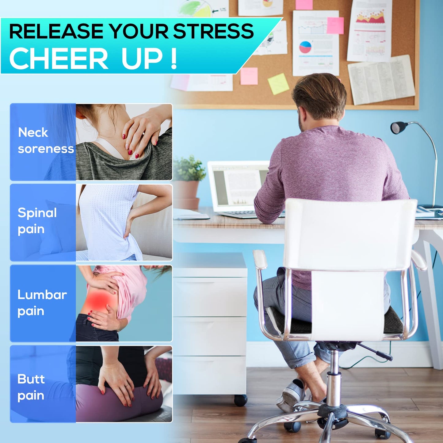 - RaMokey Gel Seat Cushion for Long Sitting | Cooling Gel Chair Cushion More Comfortable -