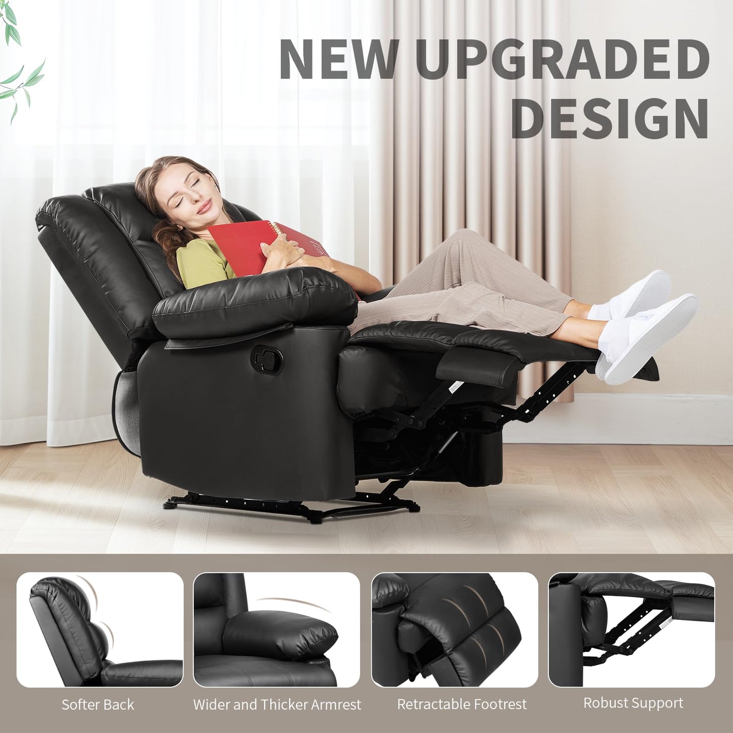 - Hamlody Recliner Armchair | Padded Seat Single Sofa -