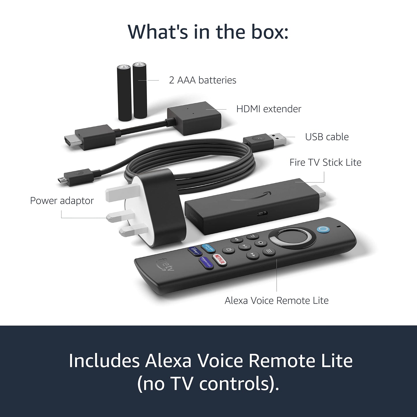 Amazon Fire TV Stick Lite with Alexa Voice Remote Lite, our most affordable HD streaming stick