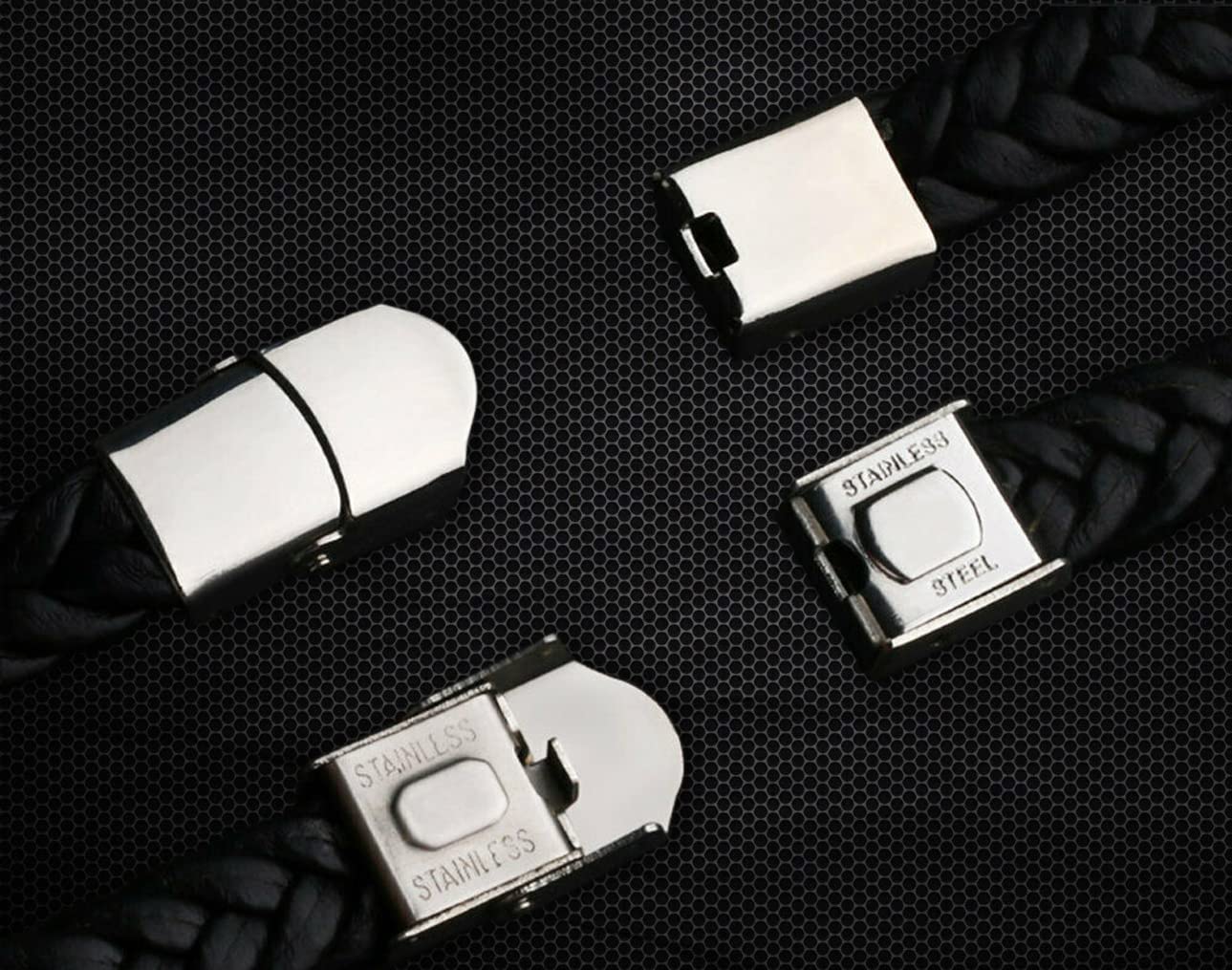 - Personalised Mens Leather Bracelets | Gift Box and Velvet Pouch -