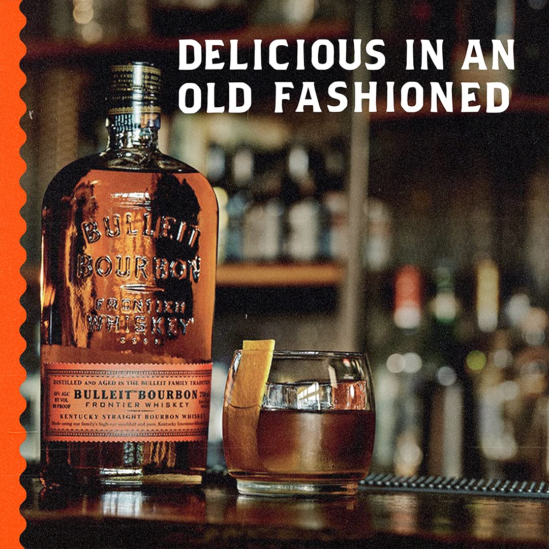Bulleit Bourbon Frontier Whiskey | 45% vol | 70cl | American Bourbon Whiskey | Iconic Frontier Inspired Bottle | for Cocktails and American Drinks | Subtle & Complex