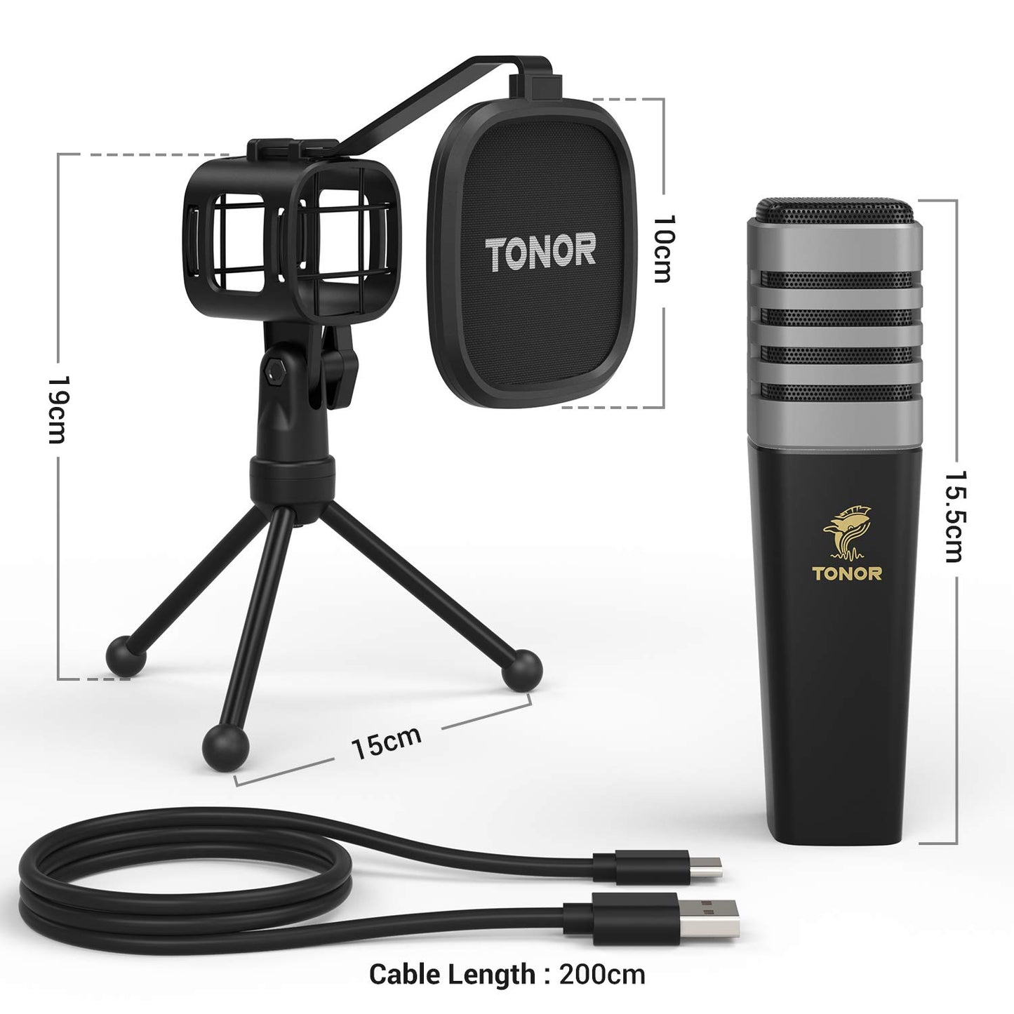 - TONOR USB Microphone | Cardioid Condenser | Computer PC Mic -