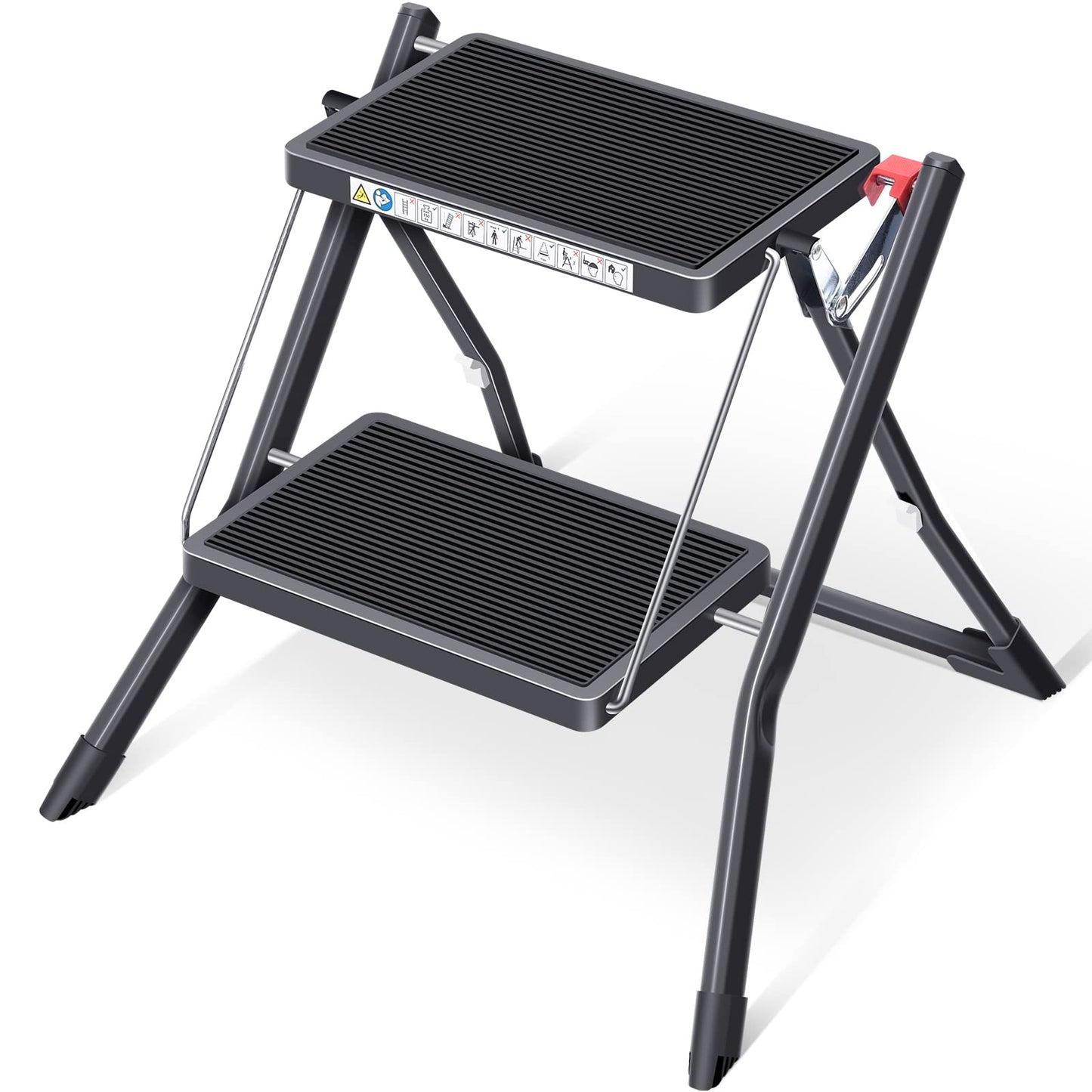 - KINGRACK Step Ladder |  2 Step Portable Ladder With Large Platform -