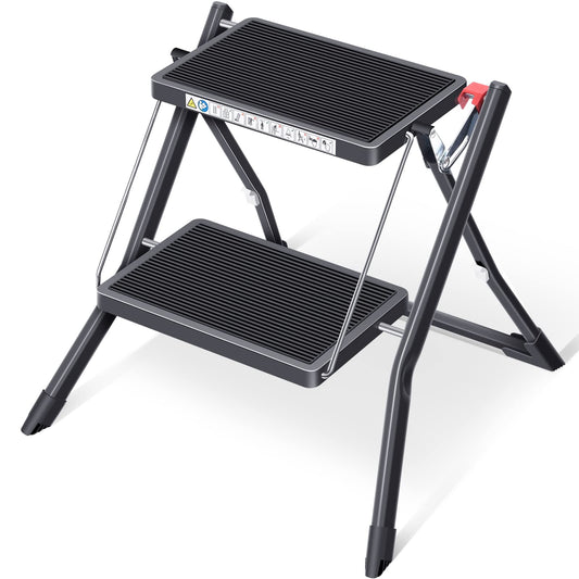 - KINGRACK Step Ladder |  2 Step Portable Ladder With Large Platform -
