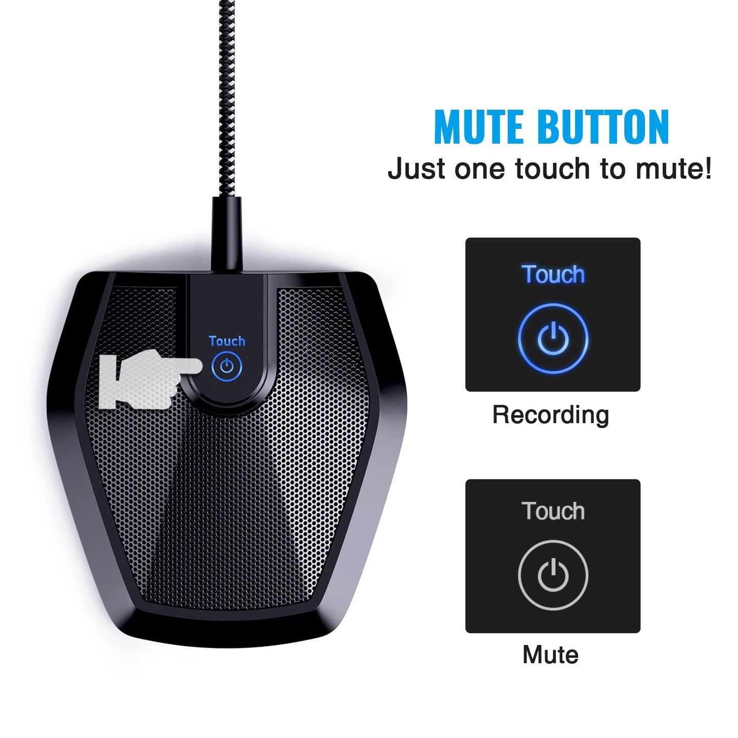 - TONOR USB Conference Microphone | Omnidirectional Boundary Condenser | PC Microphone -