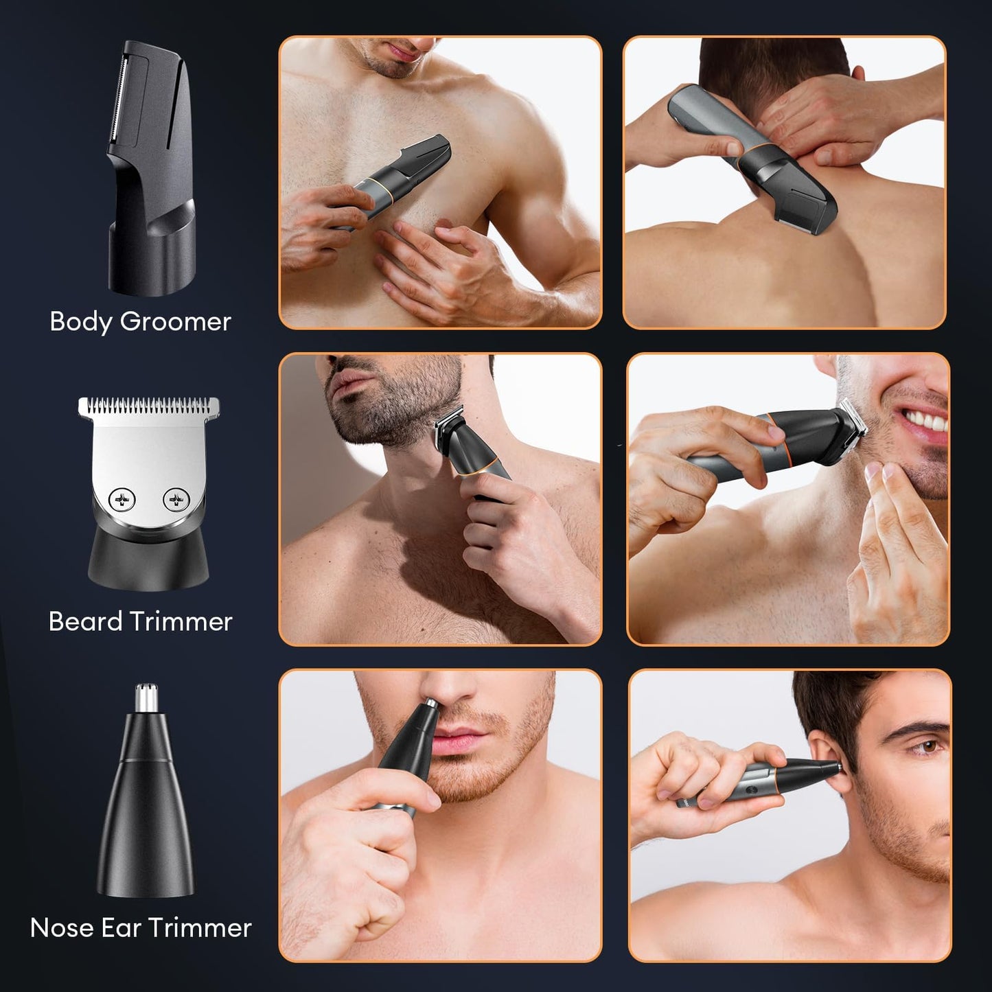 Body Hair Trimmer Men, KENSEN Manscape Body Groomer for Private Parts & Pubic Hair Electirc Razor for Men, Wet and Dry Body shavers with LED Display Men Beard Nose Trimmer Rechargeable Ball Trimmer