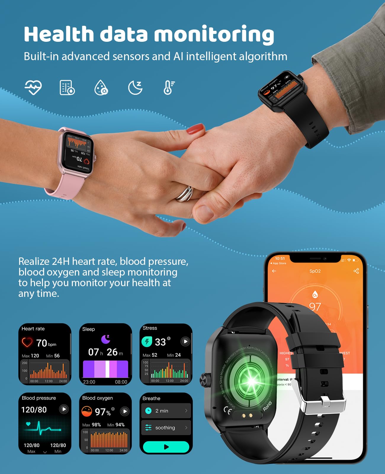 - Smart Watch for Men | 1.91" HD Touch Screen Smartwatch with 100+ Sports -