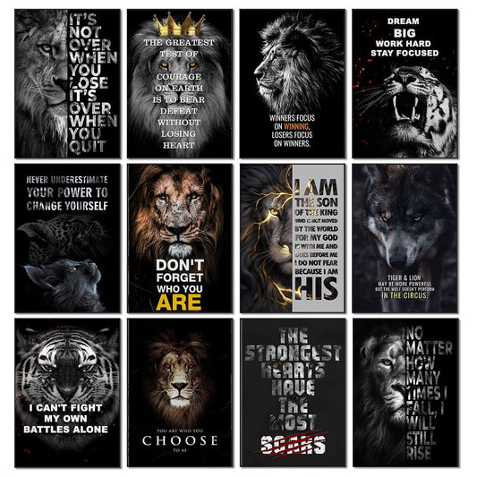 - JoOcLa Motivational Lion Wall Art Canvas | Inspirational Poster Decor -