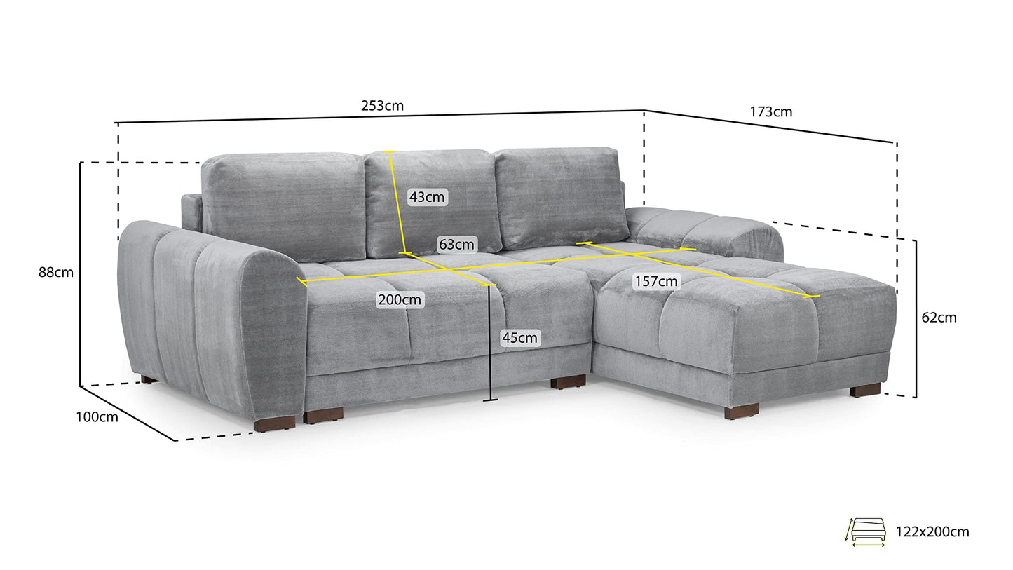 - Honeypot Sofabed | Azzuro Universal Corner Sofa Bed with Storage -