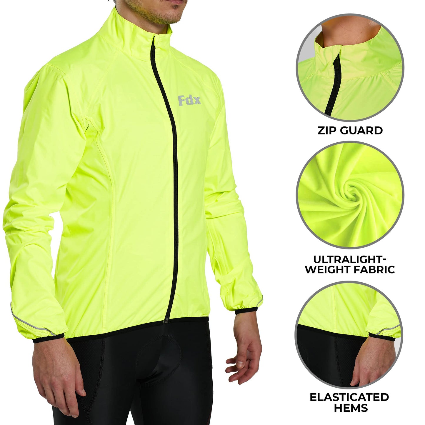 - Fdx Men’s Cycling Jacket | Waterproof Lightweight Breathable MTB Cycle Rain Tops -