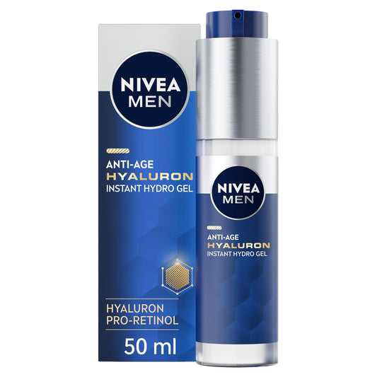 - NIVEA MEN Anti-Age Hyaluron Face Moisturising Gel | (50ml) -