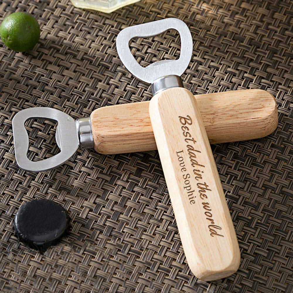 - Personalised Wooden Handle Bottle Opener -