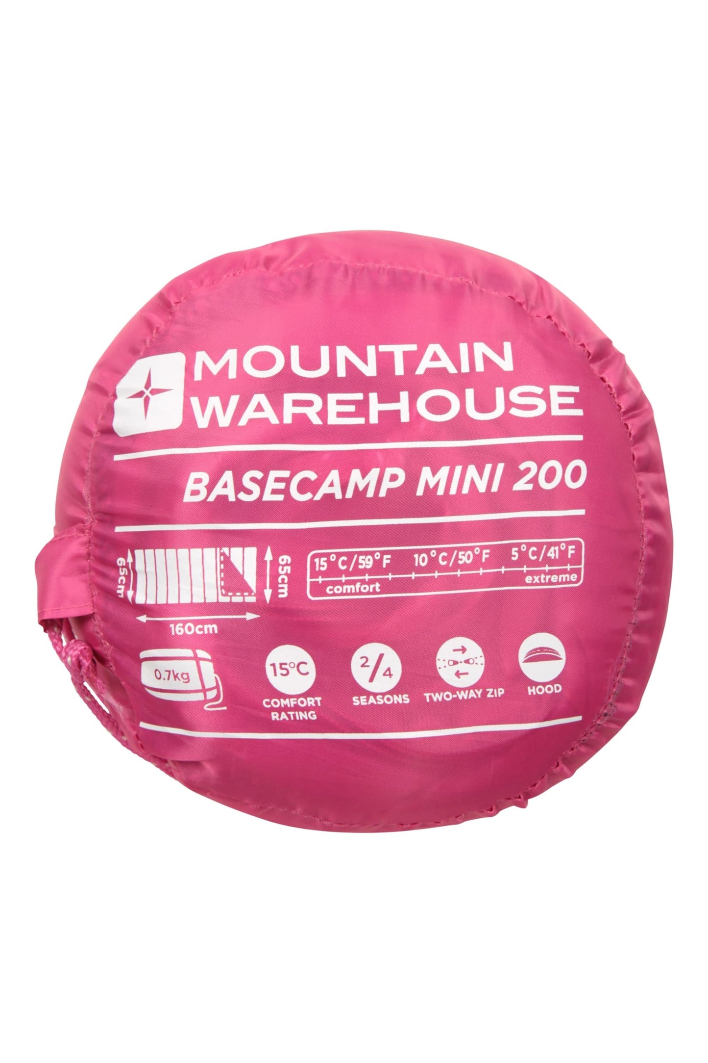 - Mountain Warehouse Basecamp 200 Mini Sleeping Bag | 2 Season | 160 * 65cm -