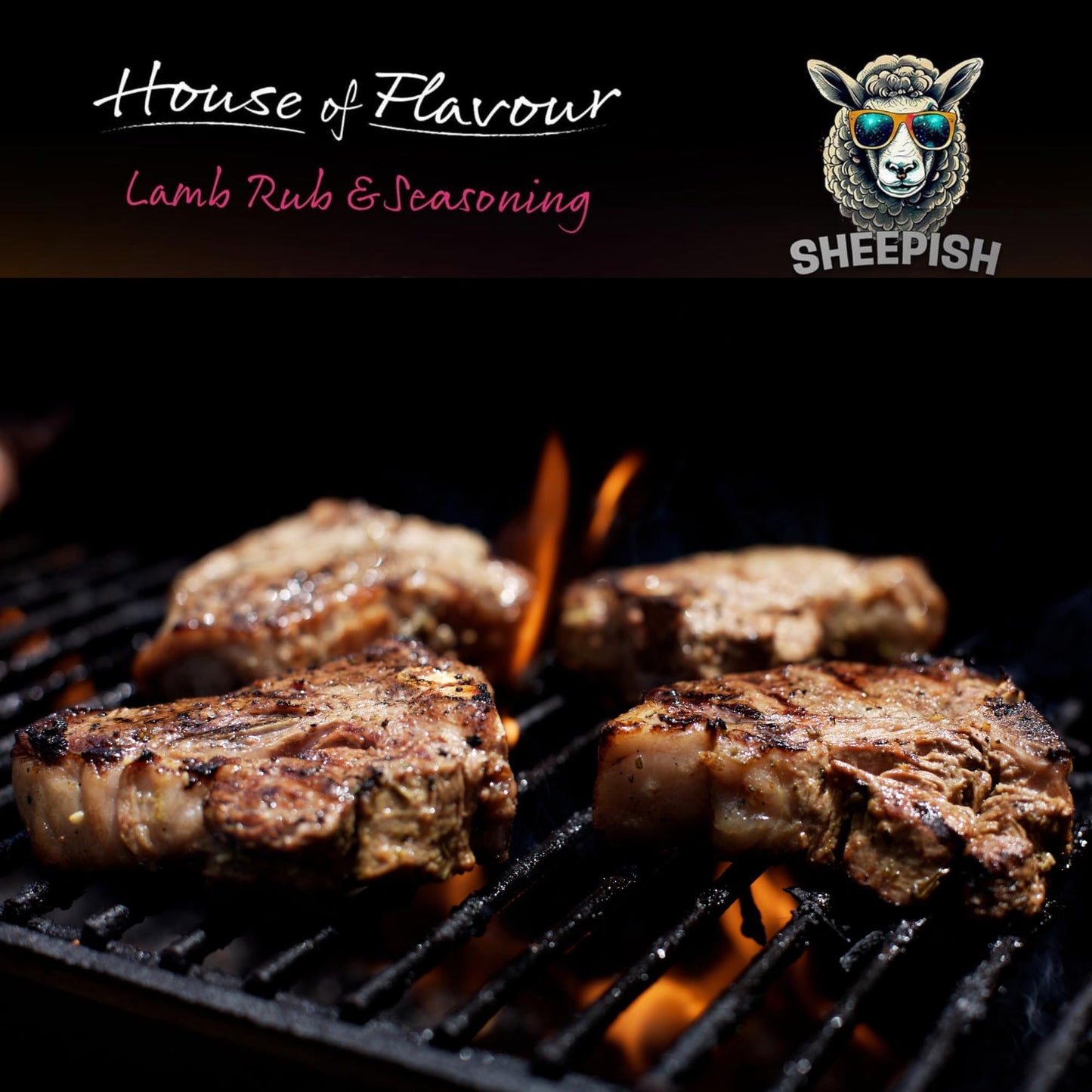 BBQ Meat Rub Seasoning For Lamb with Mint & Smoked Paprika By House of Flavour | Gluten-Free, No Preservatives | Ideal for Leg, Chops, Mince, Shoulder