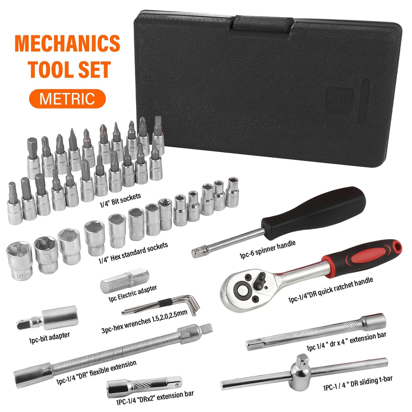 - Takezuaa 46 Pieces Socket Wrench Set | Drive Ratchet Wrench Bits & Driver -