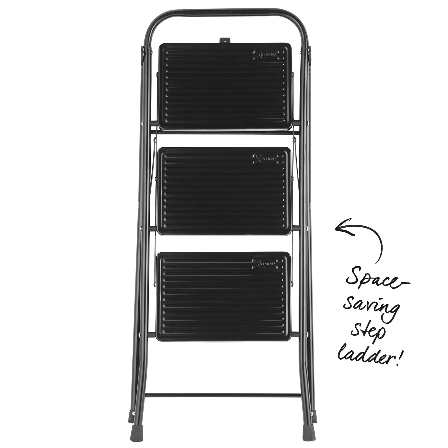 - Kleeneze KL068514BLKFEU7 3 Step Ladder | Lightweight Folding Stepladder for DIY -