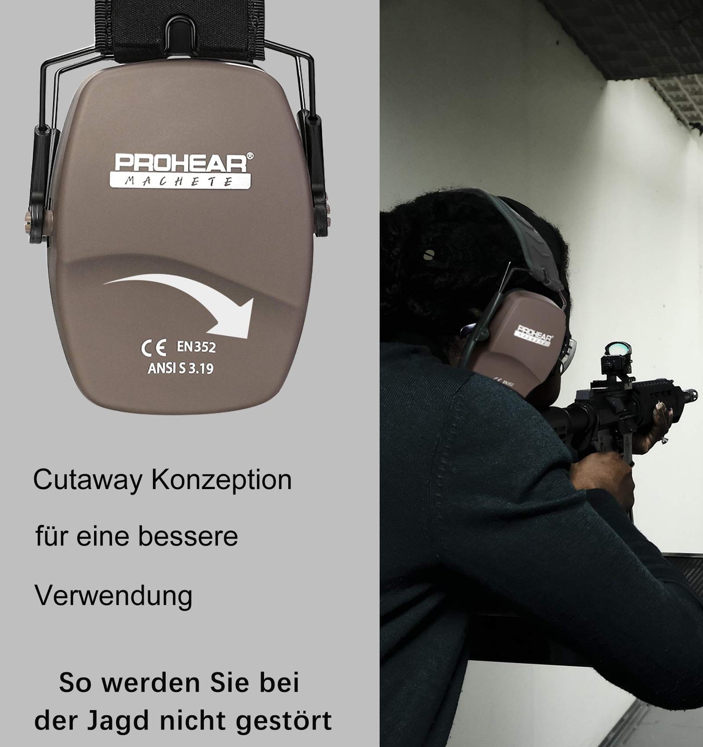 - PROHEAR 016 Ear Defenders for Shooting | Noise Reduction Slim Passive Hearing Protector -