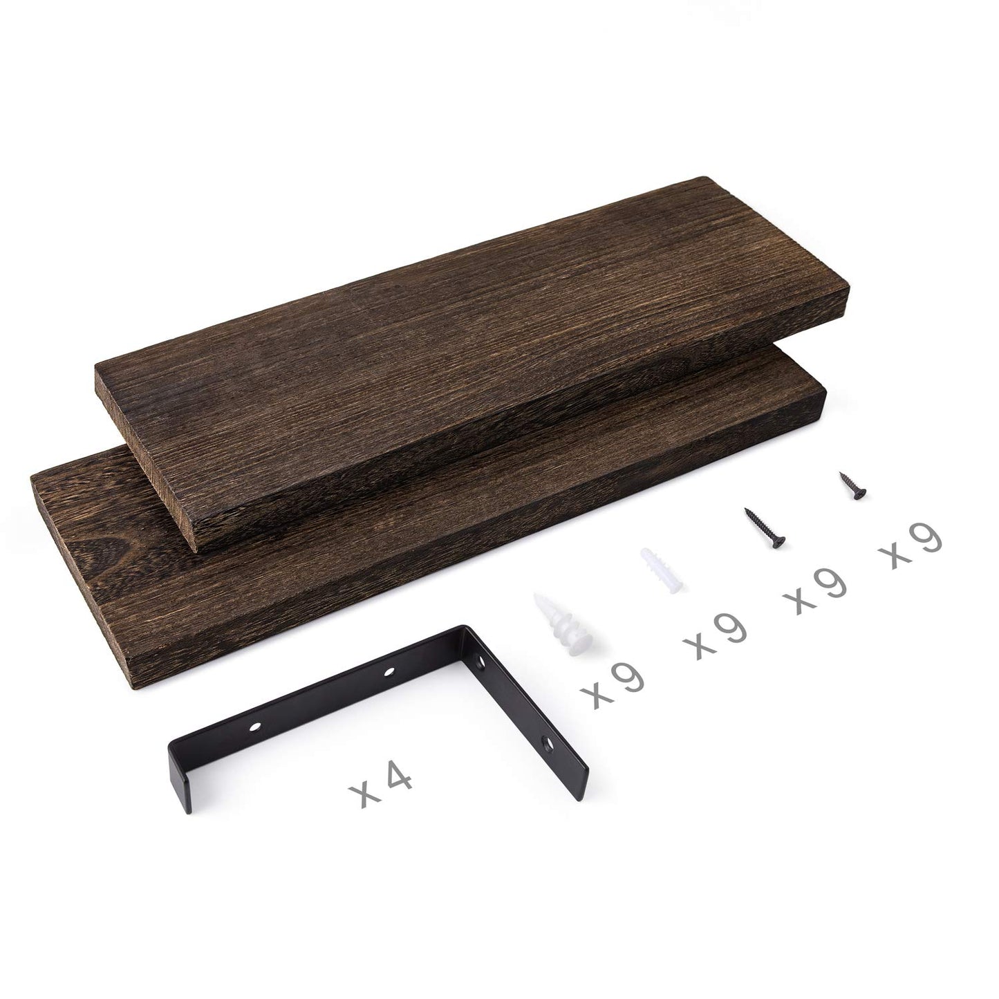 - Mkouo Floating Shelves | Rustic Wall Mounted 60cm Wooden Shelves -