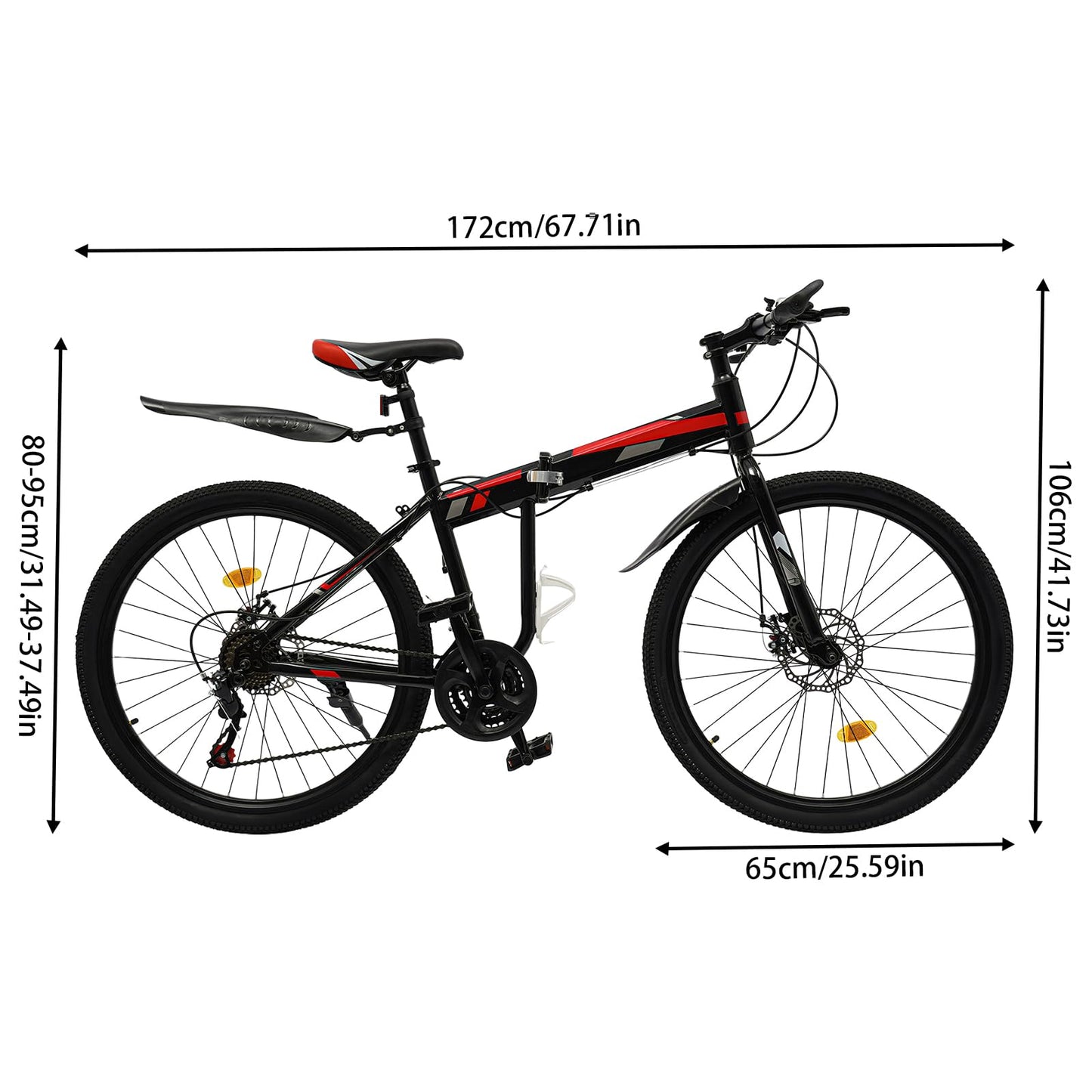 - Tagtuell 26 Inch Mountain Bike |  Foldable MTB with 21 Speeds -