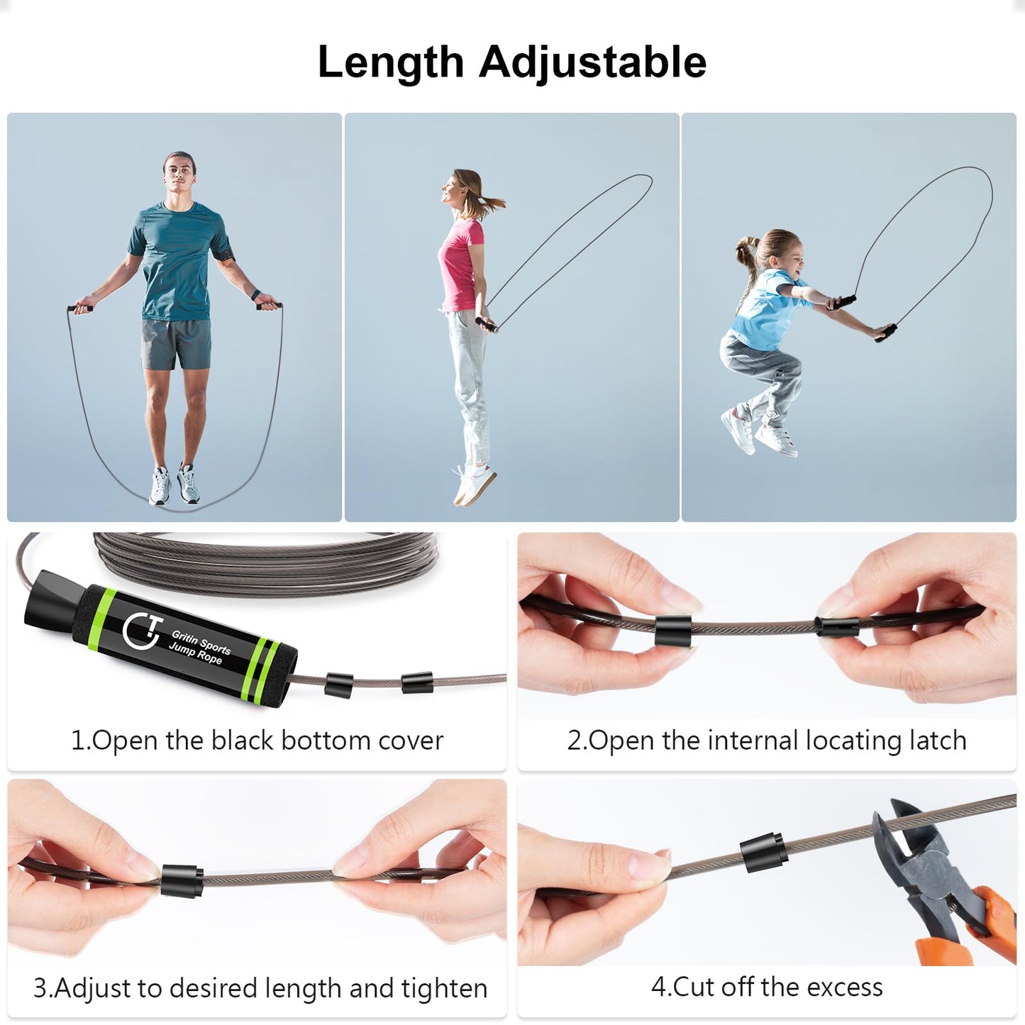 - Gritin Skipping Rope | Speed Jump Rope Soft Memory Foam Handle -