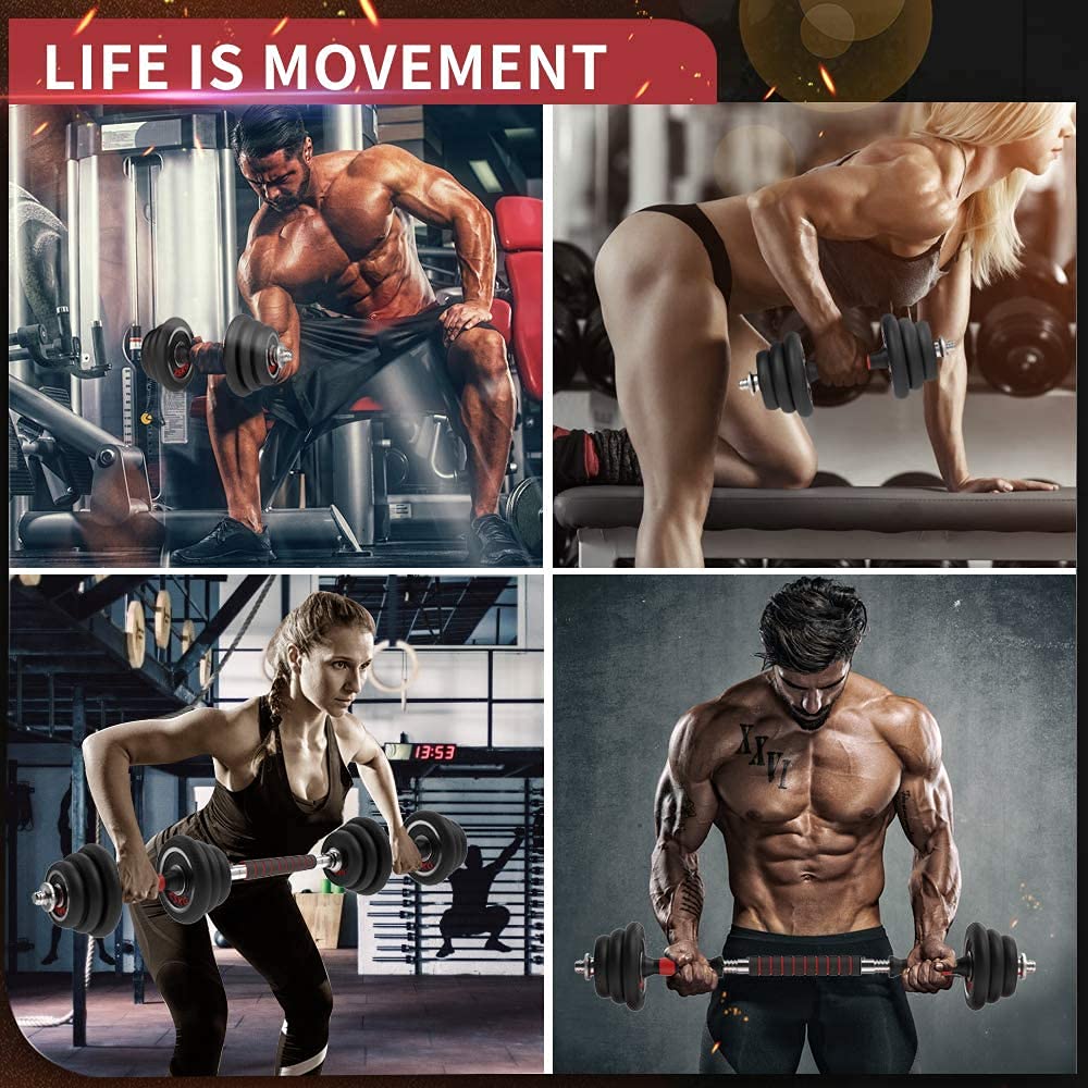 - HAKENO Adjustable Weights | Dumbbell Barbell Set | Anti-Slip Metal Handle | 3-in-1 Cast Iron Dumbbells Set -