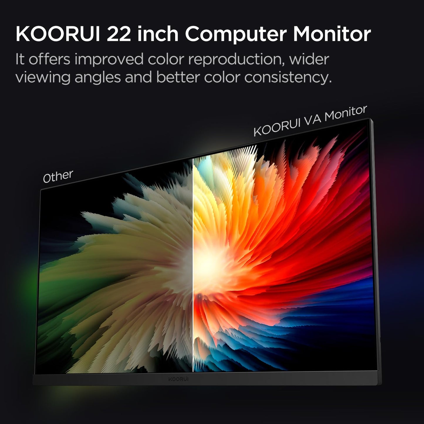 - KOORUI 22 Inch Business Computer Monitor | FHD 1080p 75hz Desktop Monitor | Ultra Thin | Eye Care Bezel HDMI VGA Ports LED Monitor -
