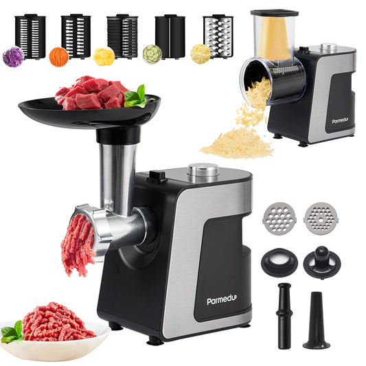 - Parmedu Electric Cheese Grater & Meat Grinder | Electric Vegetable Cutter | Electric Slicer Shredder Salad Maker -