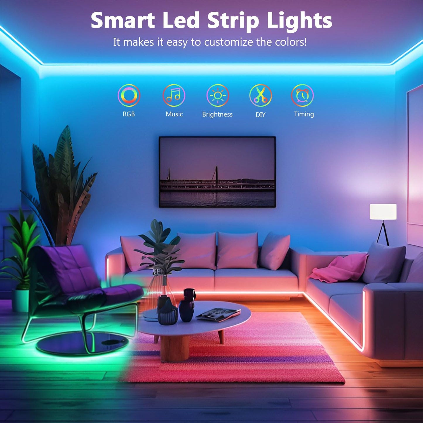 - Led Strip Light | 10m Led Lights | Cuttable Led Light Strips with Smart App Control Remote -